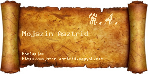 Mojszin Asztrid névjegykártya